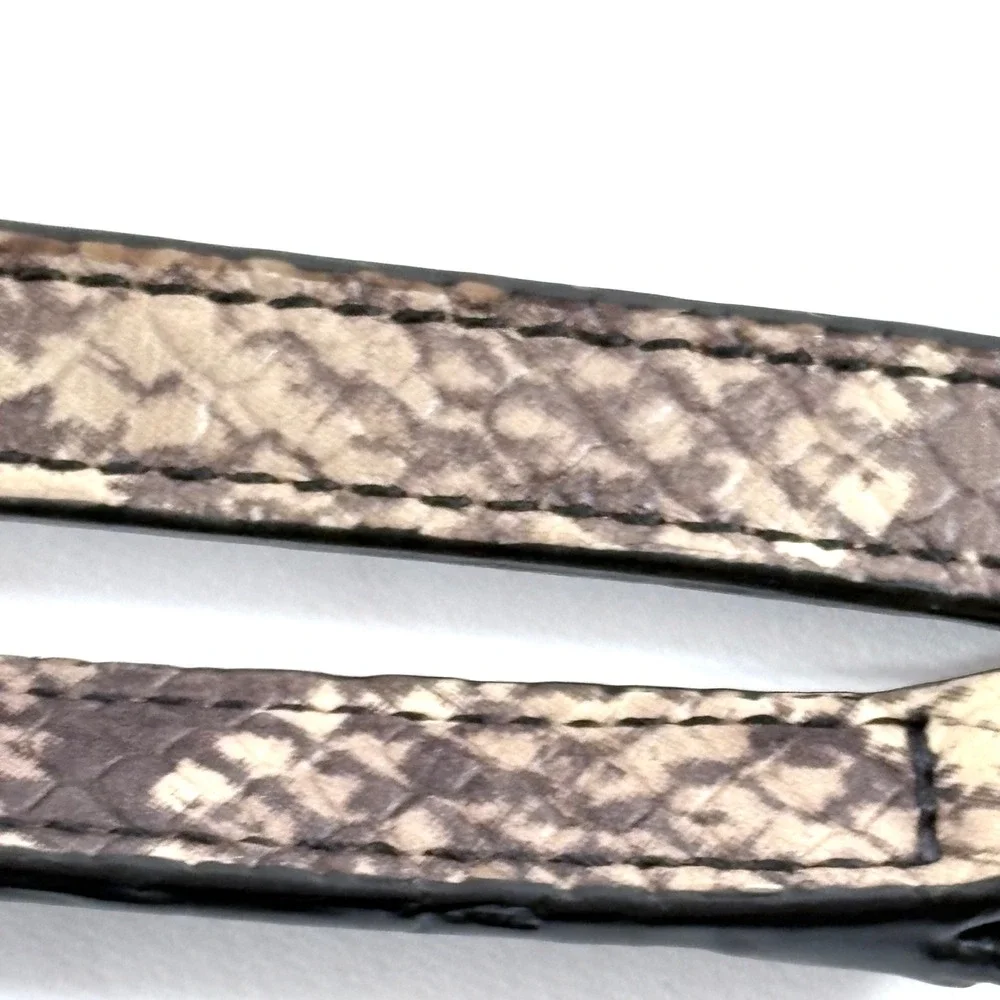 Coach Crossbody Bag Strap Grey Brown Snakeskin Embossed Leather Gold Hardware